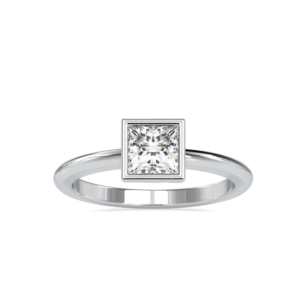 0.30cts. Princess Cut Diamond Platinum Solitaire Engagement Ring JL PT 0077-A   Jewelove.US