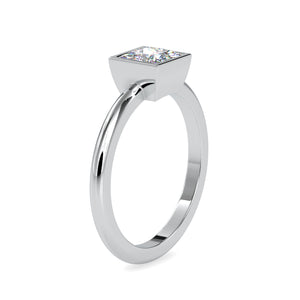 0.50cts. Princess Cut Diamond Platinum Solitaire Engagement Ring JL PT 0077   Jewelove.US