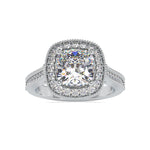 Load image into Gallery viewer, 0.70cts. Cushion Cut Solitaire Platinum Diamond Halo Shank Engagement Ring JL PT 0094
