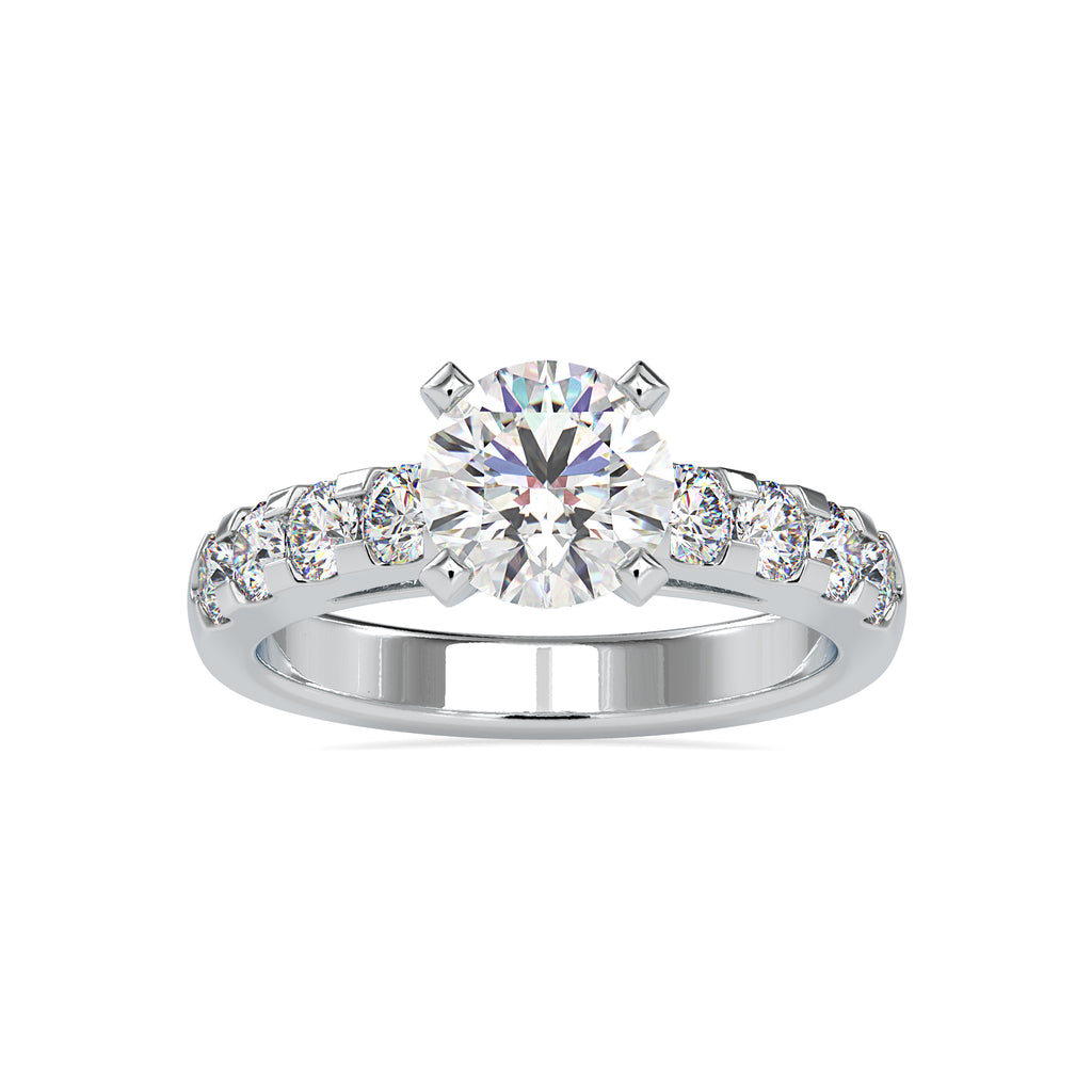 0.70cts. Solitaire Platinum Diamond Shank Engagement Ring JL PT 0096   Jewelove.US