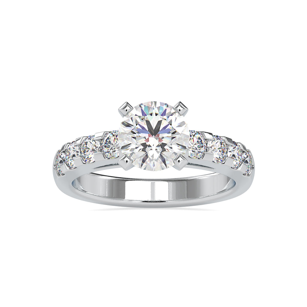 0.50cts. Solitaire Platinum Diamond Shank Engagement Ring JL PT 0096-A   Jewelove.US