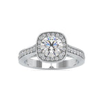 Load image into Gallery viewer, 0.50cts. Solitaire Platinum Single Halo Diamond Shank Engagement Ring JL PT 0097
