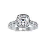 Load image into Gallery viewer, 0.50cts. Solitaire Platinum Single Halo Diamond Shank Engagement Ring JL PT 0097   Jewelove.US
