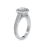 Load image into Gallery viewer, 0.50cts. Solitaire Platinum Single Halo Diamond Shank Engagement Ring JL PT 0097
