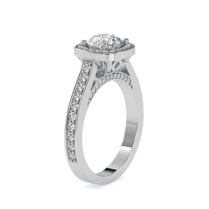 0.30cts. Solitaire Platinum Single Halo Diamond Shank Engagement Ring JL PT 0097-A   Jewelove.US