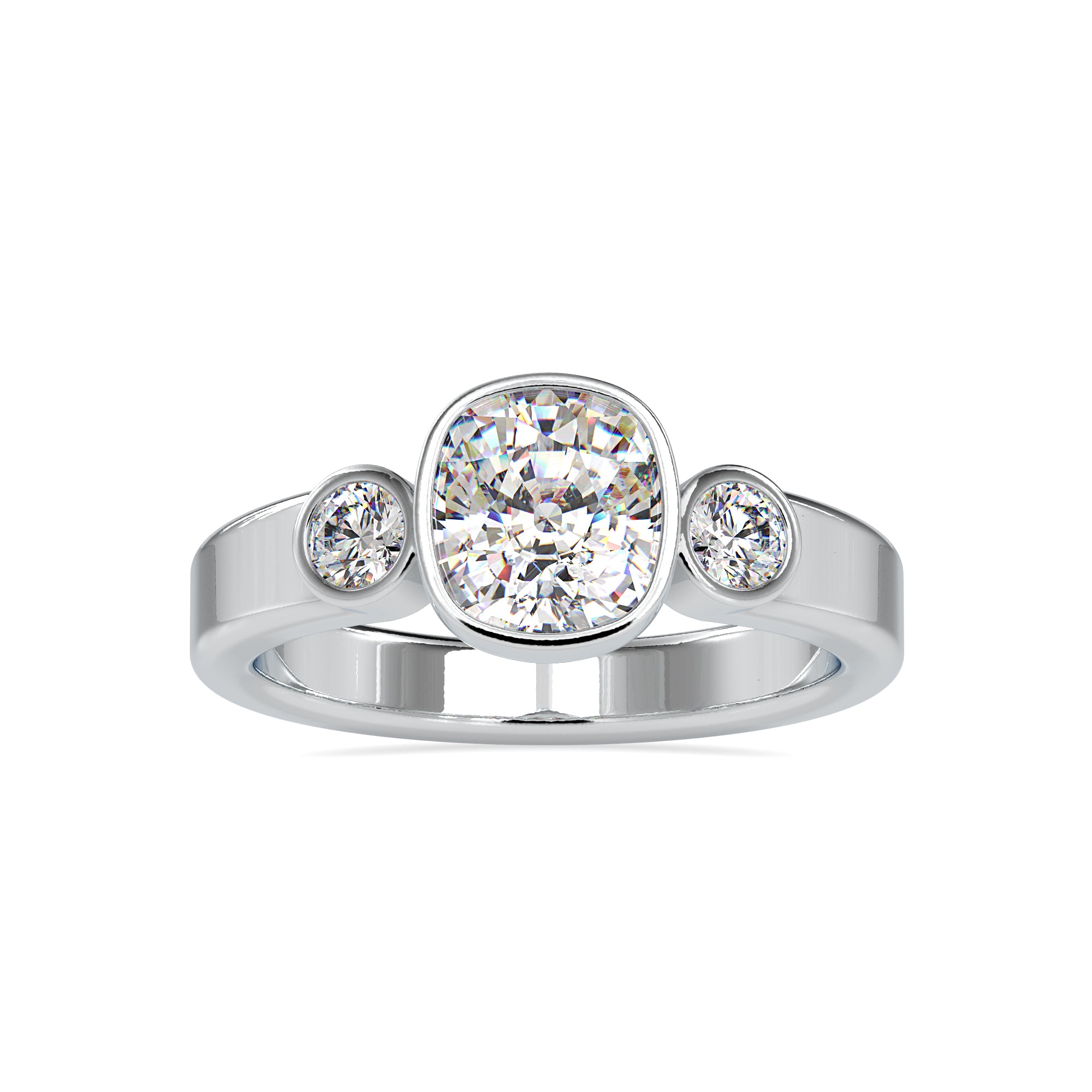 0.50cts. Cushion Cut Solitaire Platinum Diamond Engagement Ring JL PT 0098