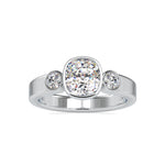 Load image into Gallery viewer, 0.50cts. Cushion Cut Solitaire Platinum Diamond Engagement Ring JL PT 0098
