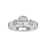 Load image into Gallery viewer, 0.30cts. Cushion Cut Solitaire with Accents Diamond Platinum Engagement Ring JL PT 0098-A   Jewelove.US
