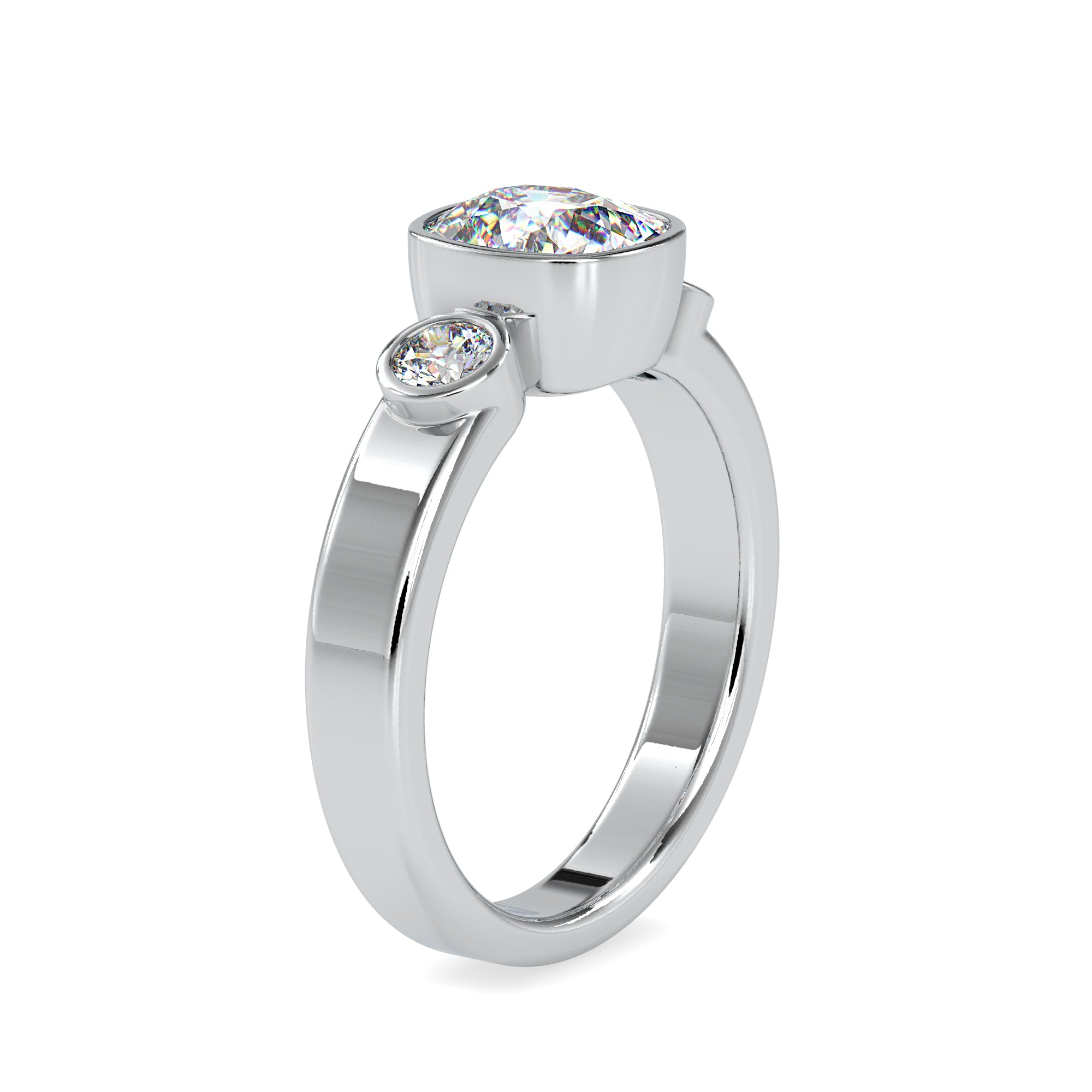 0.50cts. Cushion Cut Solitaire Platinum Diamond Engagement Ring JL PT 0098