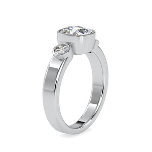 0.50cts. Cushion Cut Solitaire Platinum Diamond Engagement Ring JL PT 0098   Jewelove.US