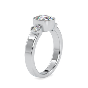0.50cts. Cushion Cut Solitaire Platinum Diamond Engagement Ring JL PT 0098