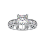 Load image into Gallery viewer, 0.50cts. Princess Cut Solitaire Platinum Diamond Shank Engagement Ring JL PT 0099   Jewelove.US
