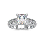 Load image into Gallery viewer, 0.70cts. Princess Cut Solitaire Platinum Diamond Shank Engagement Ring JL PT 0099-A   Jewelove.US
