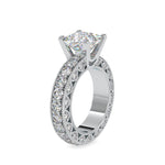 Load image into Gallery viewer, 0.50cts. Princess Cut Solitaire Platinum Diamond Shank Engagement Ring JL PT 0099
