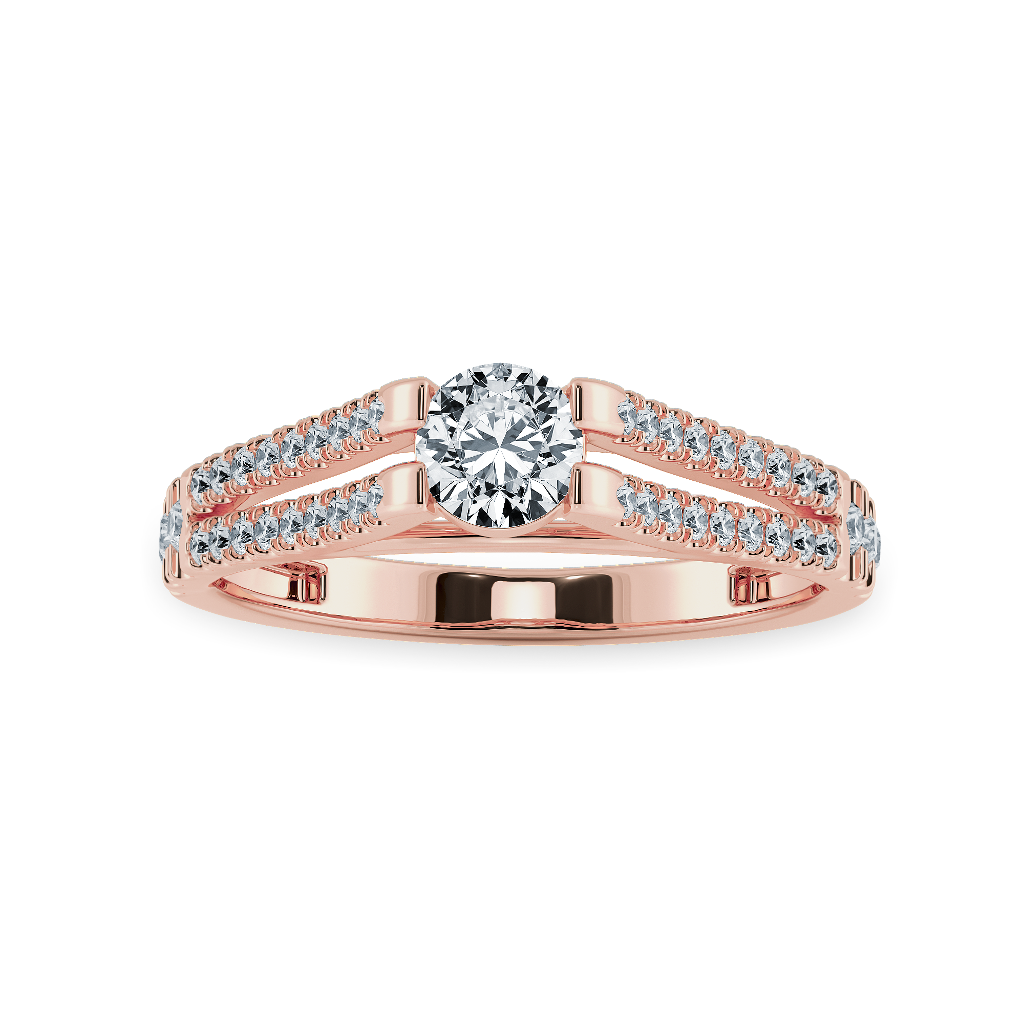 0.30cts. Solitaire Diamond Split Shank 18K Rose Gold Ring JL AU 1177R   Jewelove.US