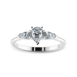 Load image into Gallery viewer, 0.70cts Pear Cut Solitaire Diamond Accents Platinum Ring JL PT 1207-B   Jewelove.US
