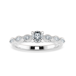 0.70cts Solitaire Platinum Ring with Marquise Cut Diamond Accents JL PT 2011-B   Jewelove.US