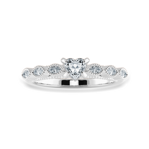 0.30cts Heart Cut Solitaire with Marquise Cut Diamond Accents Platinum Ring JL PT 2016   Jewelove.US