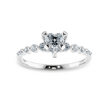 Load image into Gallery viewer, 0.70cts Heart Cut Solitaire Halo Diamond Accents Platinum Ring JL PT 2007-B   Jewelove.US
