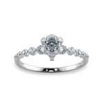 Load image into Gallery viewer, 0.50cts Pear Cut Solitaire Halo Diamond Accents Platinum Ring JL PT 2009-A   Jewelove.US
