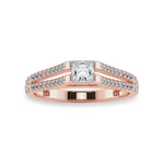 Load image into Gallery viewer, 0.20cts. Princess Cut Solitaire Diamond Split Shank 18K Rose Gold Ring JL AU 1178R-A   Jewelove.US
