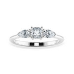 Load image into Gallery viewer, 0.50cts. Cushion Cut Solitaire with Pear Cut Diamond Accents Platinum Engagement Ring JL PT 1203-A   Jewelove.US
