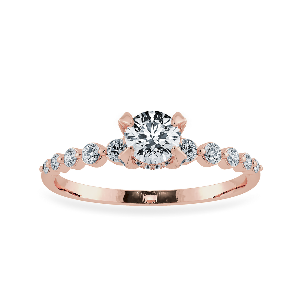 0.70cts. Solitaire Diamond Accents 18K Rose Gold Ring JL AU 1202R-B   Jewelove.US