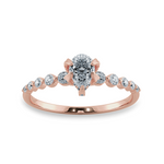Load image into Gallery viewer, 0.70cts. Pear Cut Solitaire Halo Diamond Accents 18K Rose Gold Ring JL AU 2009R-B   Jewelove.US
