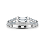 Load image into Gallery viewer, 0.30cts Emerald Cut Solitaire Diamond Split Shank Platinum Ring JL PT 1180   Jewelove.US
