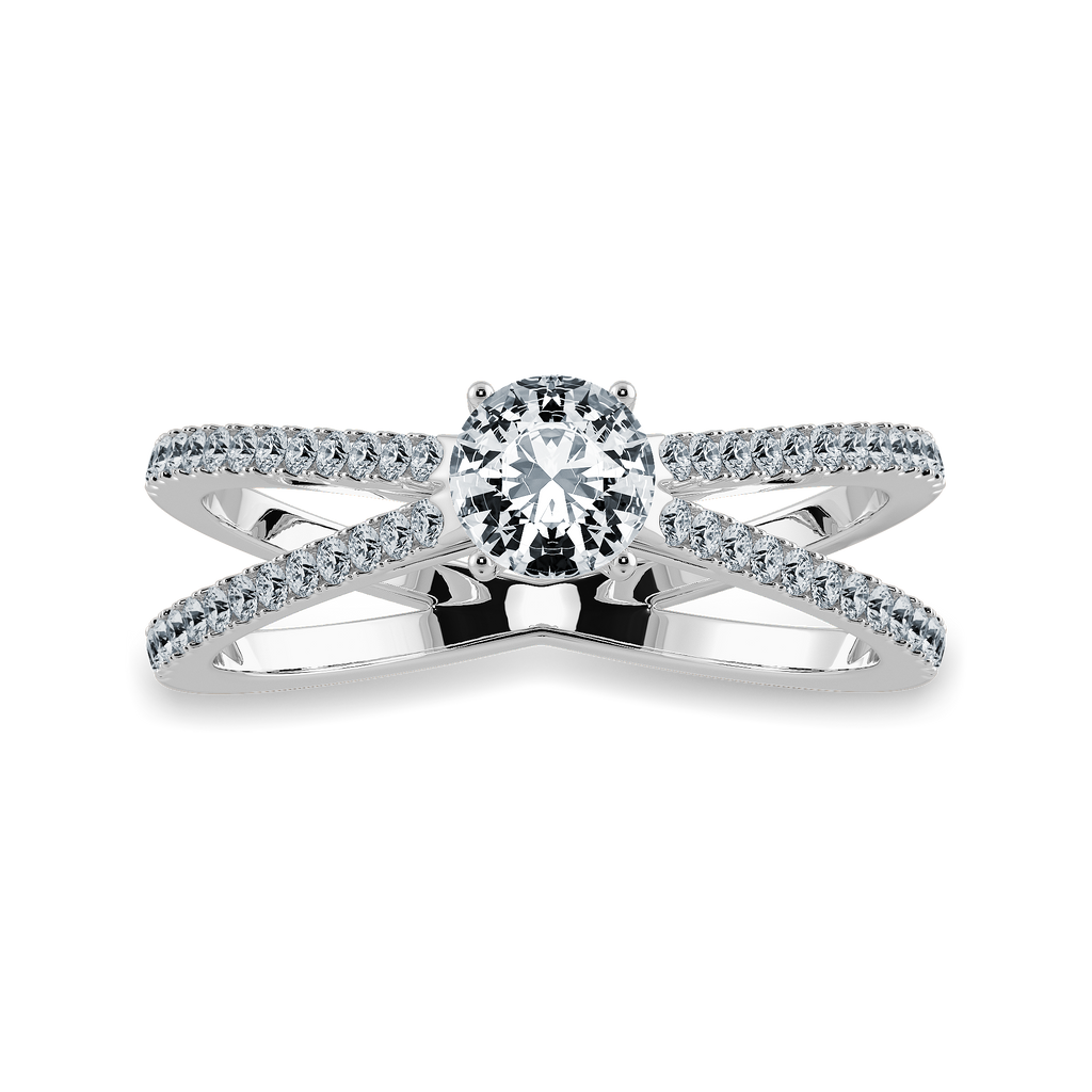 30-Pointer Solitaire Diamond Split Shank Platinum Ring JL PT 1169   Jewelove.US