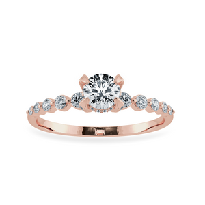0.20cts. Solitaire Diamond Accents 18K Rose Gold Ring JL AU 1202R-C   Jewelove.US
