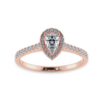 Load image into Gallery viewer, 0.50cts. Pear Cut Solitaire Halo Diamond Shank 18K Rose Gold Ring JL AU 1200R-A   Jewelove.US
