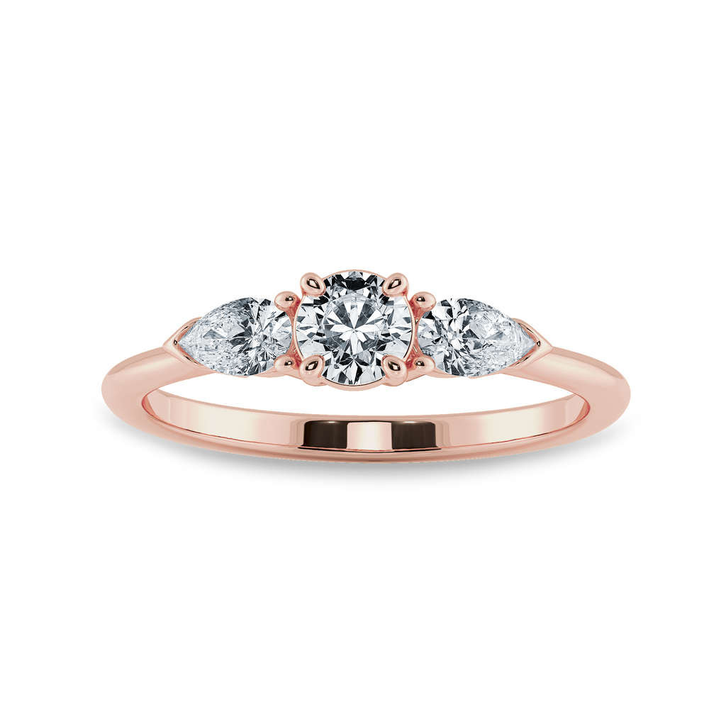 0.50cts. Solitaire with Pear Cut Diamond Accents 18K Rose Gold Ring JL AU 2020R-A   Jewelove.US