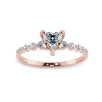 Load image into Gallery viewer, 0.50cts. Heart Cut Solitaire Halo Diamond Accents 18K Rose Gold Ring JL AU 2007R-A   Jewelove.US

