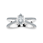 Load image into Gallery viewer, 70-Pointer Marquise Cut Solitaire Diamond Split Shank Platinum Ring JL PT 1176-B   Jewelove.US
