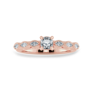 0.30cts. Cushion Cut Solitaire with Marquise Cut Diamond Accents 18K Rose Gold Ring JL AU 2013R   Jewelove.US