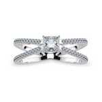 Load image into Gallery viewer, 0.70cts Princess Cut Solitaire Diamond Split Shank Platinum Ring JL PT 1170-B   Jewelove.US

