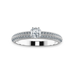 Load image into Gallery viewer, 0.70cts. Cushion Cut Solitaire Diamond Split Shank Platinum Engagement Ring JL PT 1187-B   Jewelove.US
