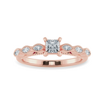 Load image into Gallery viewer, 0.20cts. Princess Cut Solitaire with Marquise Diamond Accents 18K Rose Gold Ring JL AU 2012R-C   Jewelove.US
