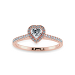 Load image into Gallery viewer, 0.50cts. Heart Cut Solitaire Halo Diamond Shank 18K Rose Gold Ring JL AU 1198R-A   Jewelove.US
