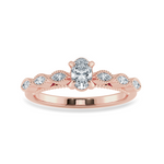 Load image into Gallery viewer, 0.30cts. Oval Cut Solitaire with Marquise Cut Diamond Accents 18K Rose Gold Ring JL AU 2017R   Jewelove.US
