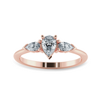 Load image into Gallery viewer, 0.50cts. Pear Cut Solitaire Diamond Accents 18K Rose Gold Ring JL AU 1207R-A   Jewelove.US
