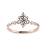 Load image into Gallery viewer, 0.30cts. Marquise Cut Solitaire Halo Diamond Accents 18K Rose Gold Ring JL AU 2010R   Jewelove.US
