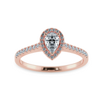 Load image into Gallery viewer, 0.30cts. Pear Cut Solitaire Halo Diamond Shank 18K Rose Gold Ring JL AU 1200R   Jewelove.US
