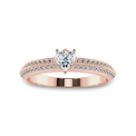 Load image into Gallery viewer, 0.30cts. Heart Cut Solitaire Diamond Split Shank 18K Rose Gold Ring JL AU 1189R   Jewelove.US
