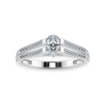 Load image into Gallery viewer, 0.70cts Pear Cut Solitaire Diamond Split Shank Platinum Ring JL PT 1183-B   Jewelove.US
