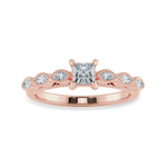 Load image into Gallery viewer, 0.30cts. Princess Cut Solitaire with Marquise Diamond Accents 18K Rose Gold Ring JL AU 2012R   Jewelove.US
