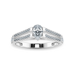 Load image into Gallery viewer, 0.30cts Pear Cut Solitaire Diamond Split Shank Platinum Ring JL PT 1183   Jewelove.US
