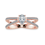Load image into Gallery viewer, 70-Pointer Pear Cut Solitaire Diamond Split Shank 18K Rose Gold Ring JL AU 1175R-B   Jewelove.US
