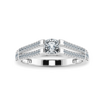 Load image into Gallery viewer, 0.50cts. Cushion Cut Solitaire Diamond Split Shank Platinum Diamond Shank Engagement Ring JL PT 1179-A   Jewelove.US
